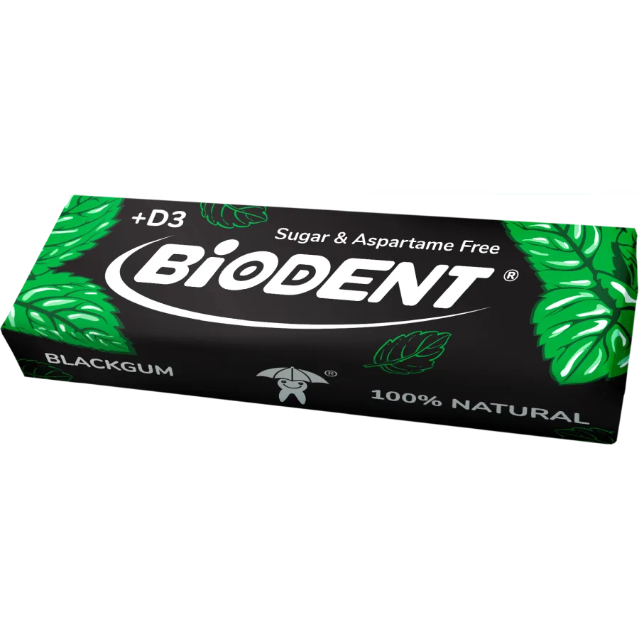Biodent Chewing Gum (10 x PCS) – Mint+Activated Carbon+Vit.D
