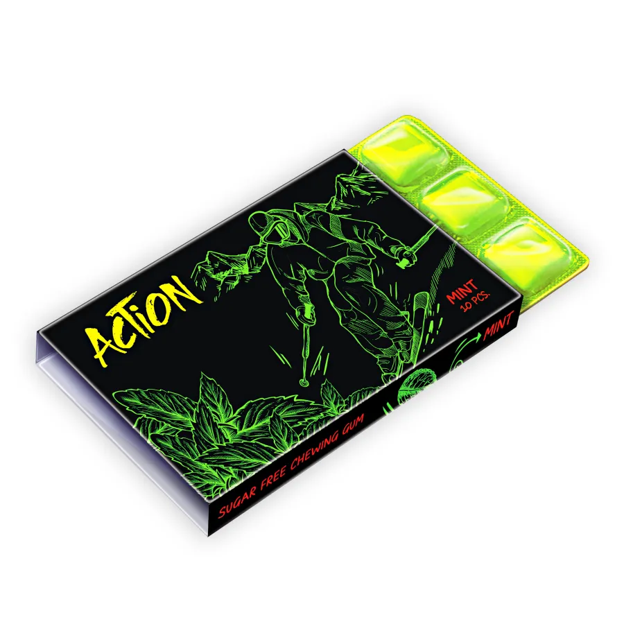 Action Chewing Gum (10 x Blister) – Mint