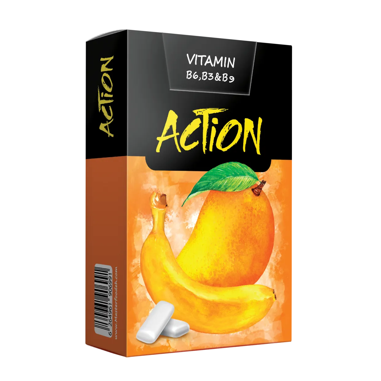 Action Chewing Gum (18xShaker top) – Banana mango+Vitamin