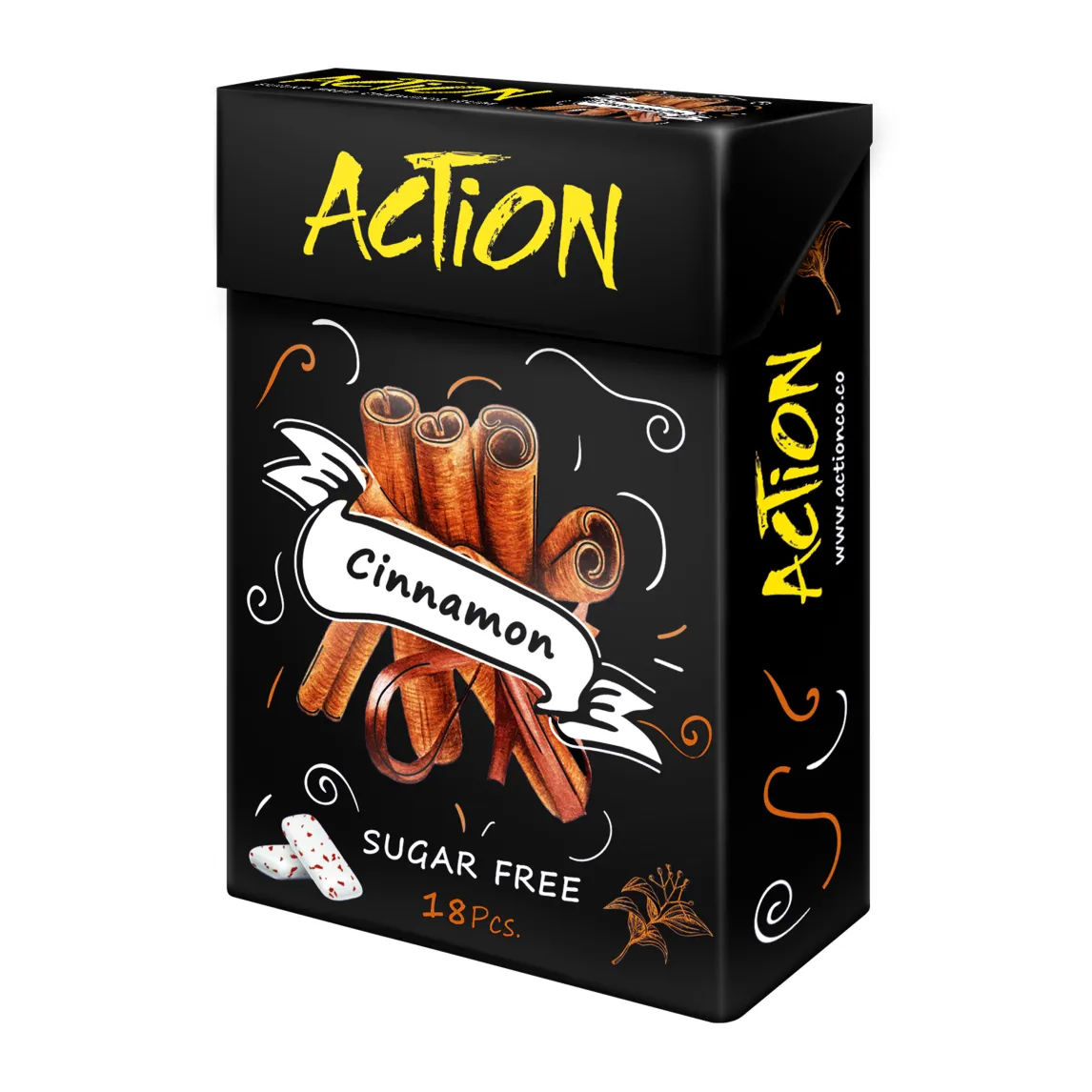 Action Chewing Gum (18 x Flip top) – Cinnamon