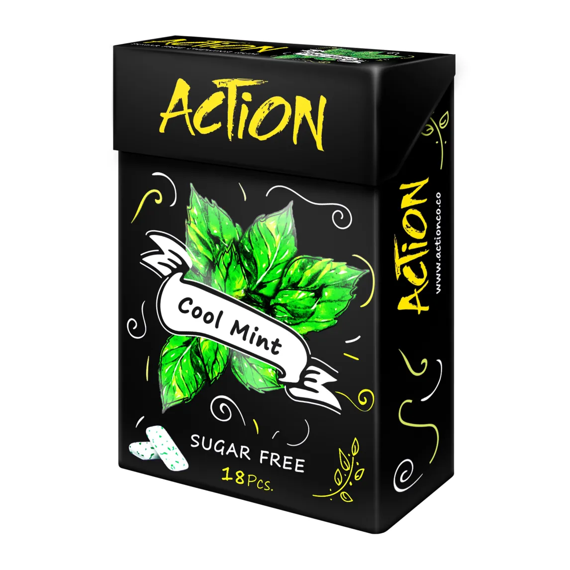 Action Chewing Gum (18 x Flip top) – Cool Mint