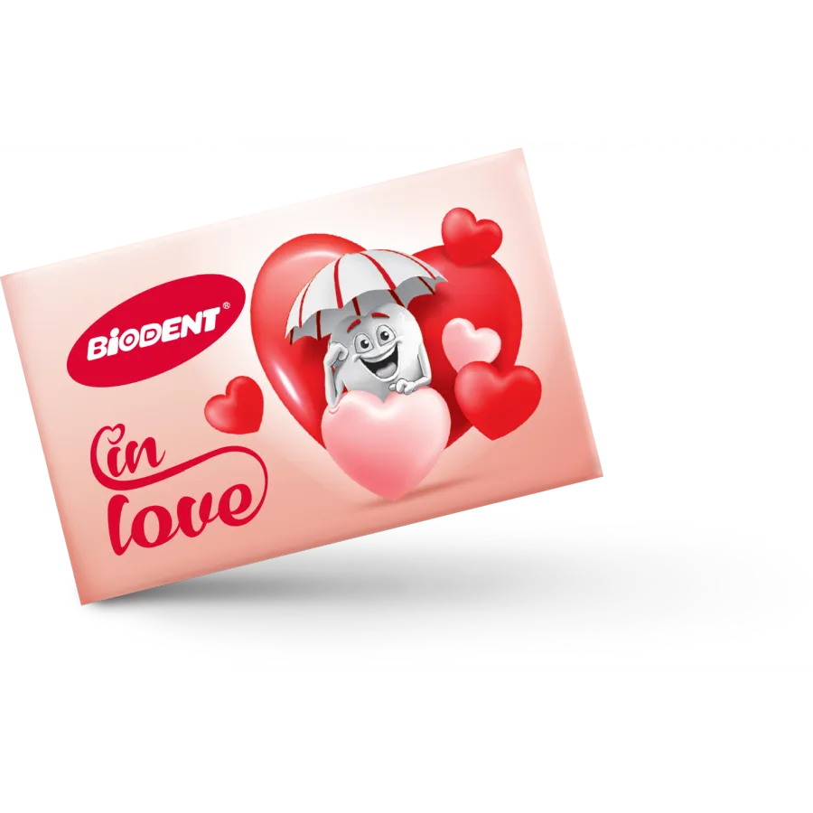 Biodent Love Chewing Gum (5 x Mini stick) – Strawberry Chocolate
